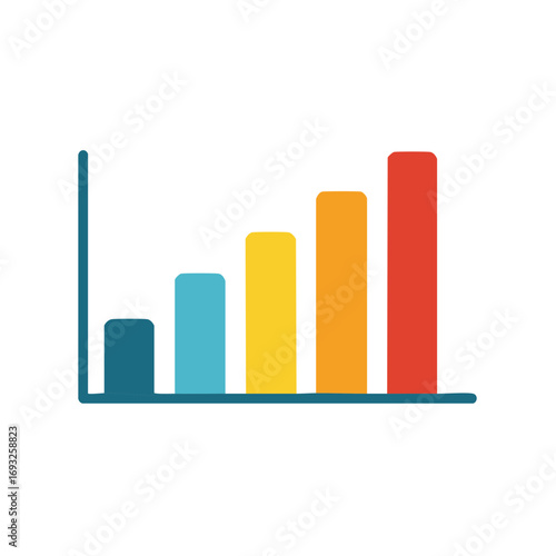 Colorful Bar Graph Chart Displaying Growth Trend Upward Success
