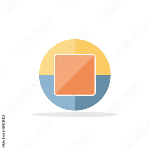 Free Download Abstract Stop Icon with Square Shape in Circle Design Graphic Elements - GFXLoad