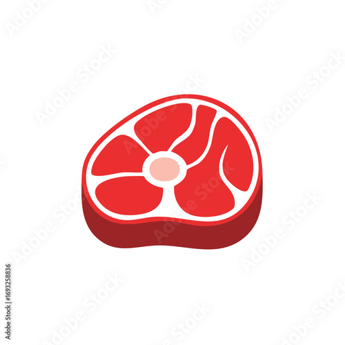 Fresh Red Meat Cut with Marbling for Grilling and Cooking Illustration