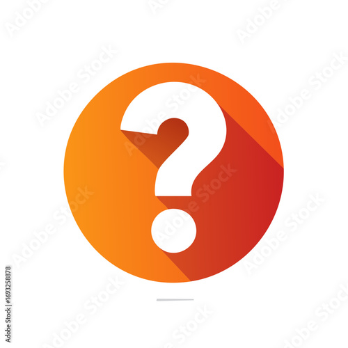 Question Mark Icon Over Orange Circle Shape Reflecting Problems and Uncertainties