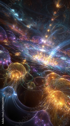 Wallpaper Mural Abstract Cosmic Galaxy with Glowing Stars Torontodigital.ca