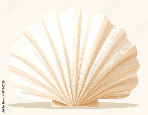 Seashell illustration/digital art/white background