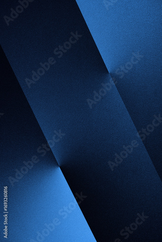 Black dark blue white abstract background. Geometric. Line stripe triangle angle corner diagonal 3d. Gradient. Light, shadow. Rough grain noise grange. Matte metal metallic.Technology business. Design