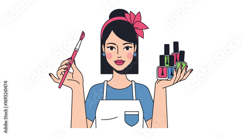 Young woman with a sheet mask on her face looking in a vintage hand mirror enjoying a relaxing skincare routine at home