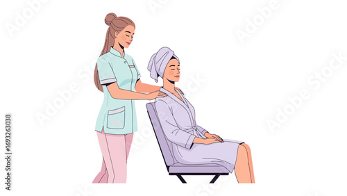 Fashionable doll dressed as a stylish flight attendant with a chic hat and elegant suit pulling a rolling suitcase on a white background