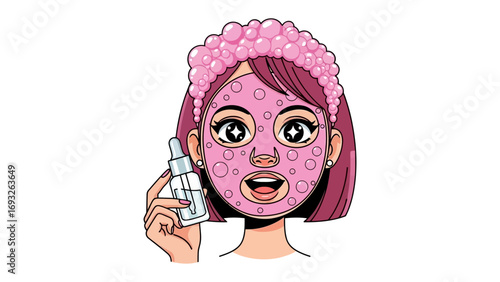 Young woman makeup artist with colorful eyeshadow palette and brush ready for application in a professional beauty studio setting