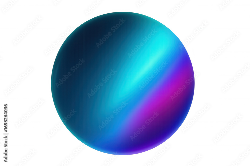 Obraz premium Gradient sphere transitioning from deep blue to vivid purple, offering sleek design element with transparent background for digital creative projects