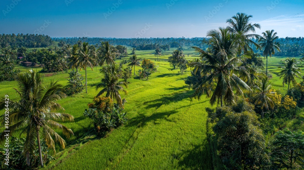 Obraz premium Tropical rice paddies landscape