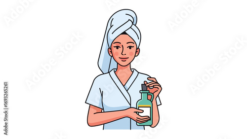 Caring nurse gently massaging shoulders of elderly woman wrapped in towel and wearing a robe in a salon or spa setting