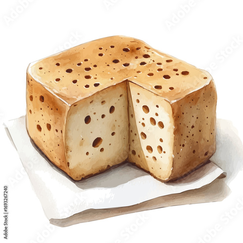watercolor of Halva, vector, isolated on a white background.
