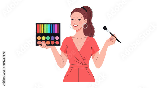 Young woman wearing a floral crown and medical scrubs holds a glowing jar symbolizing hope and healing in a conceptual illustration