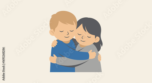 A tender embrace between two individuals, expressing affection and closeness through a hug.