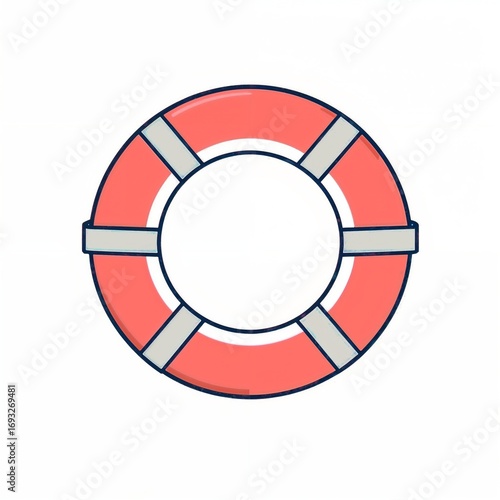 Lifebuoy ring for water rescue concept with blank space