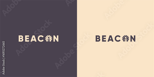 Design your typography with a solid lighthouse logo. Editable strokes and perfect pixels isolated on a background.
