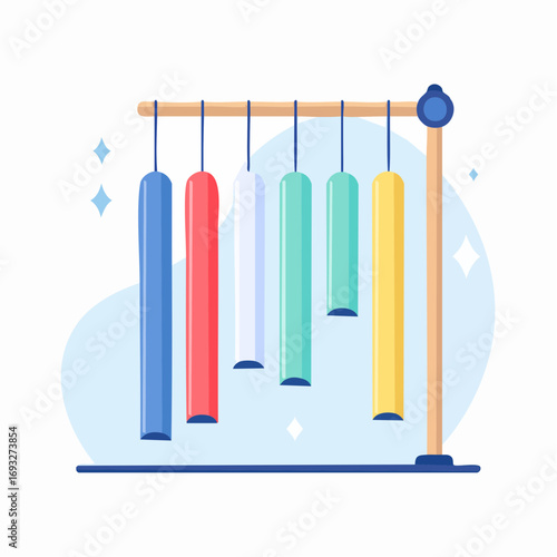 Colorful Hanging Tubes Musical Instrument