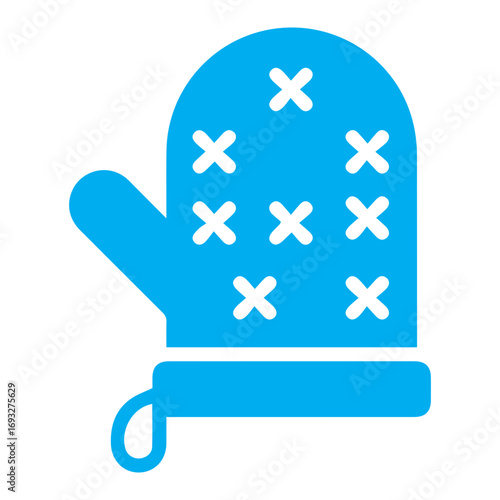 Blue Oven Mitt Icon