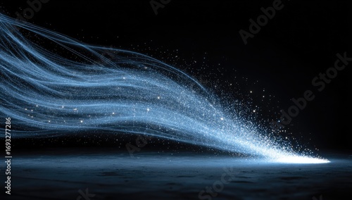 Abstract digital art of a light trail