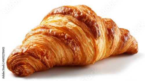 Single croissant isolated