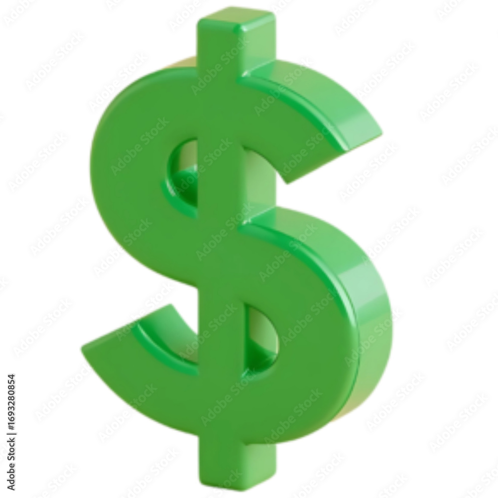Obraz premium green dollar sign 3d illustration clip art