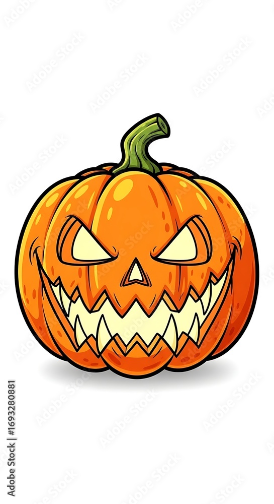 Fototapeta premium A grinning Jack-o'-lantern. 