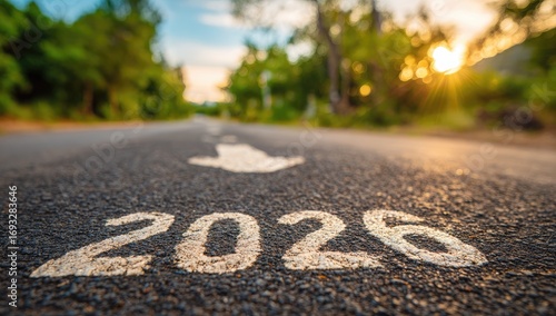 Wallpaper Mural Aspiring pathway with 2026 year marker Torontodigital.ca