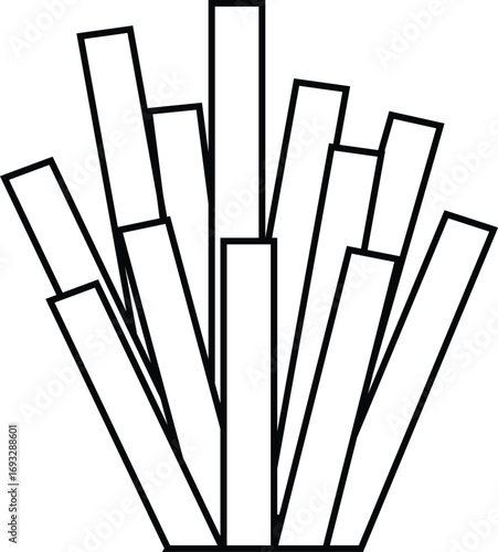 Simple outline icon of french fries ready for delicious enjoyment and culinary creation vector