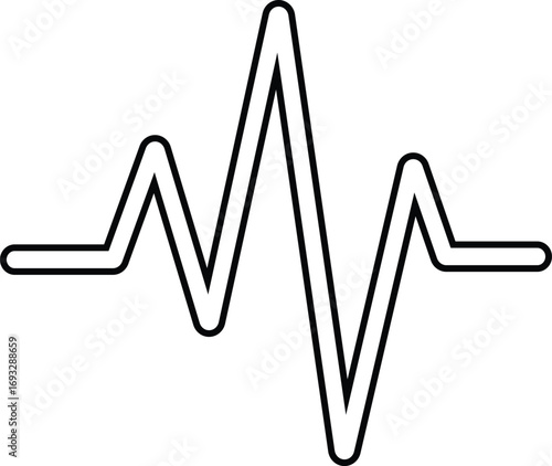 Simple line art heartbeat pulse waveform icon for medical and health concepts vector