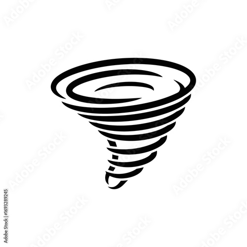 Dynamic Tornado Icon in Minimalist Style  