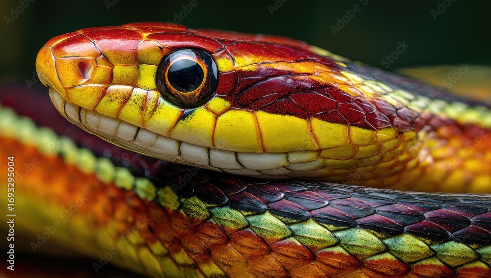 Obraz premium Close-up of a vibrant snake