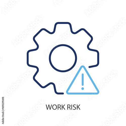Work risk thin line vector icons.