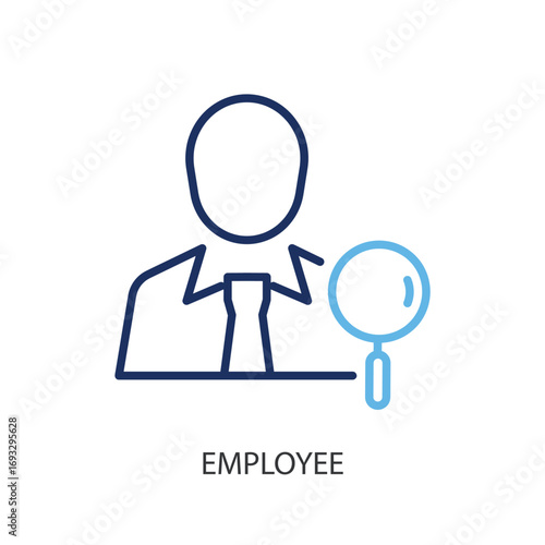 Employee thin line vector icons.