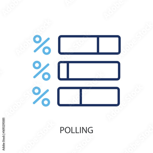 Polling thin line vector icons.