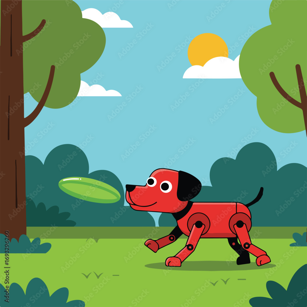 Obraz premium Robot Dog with Disc