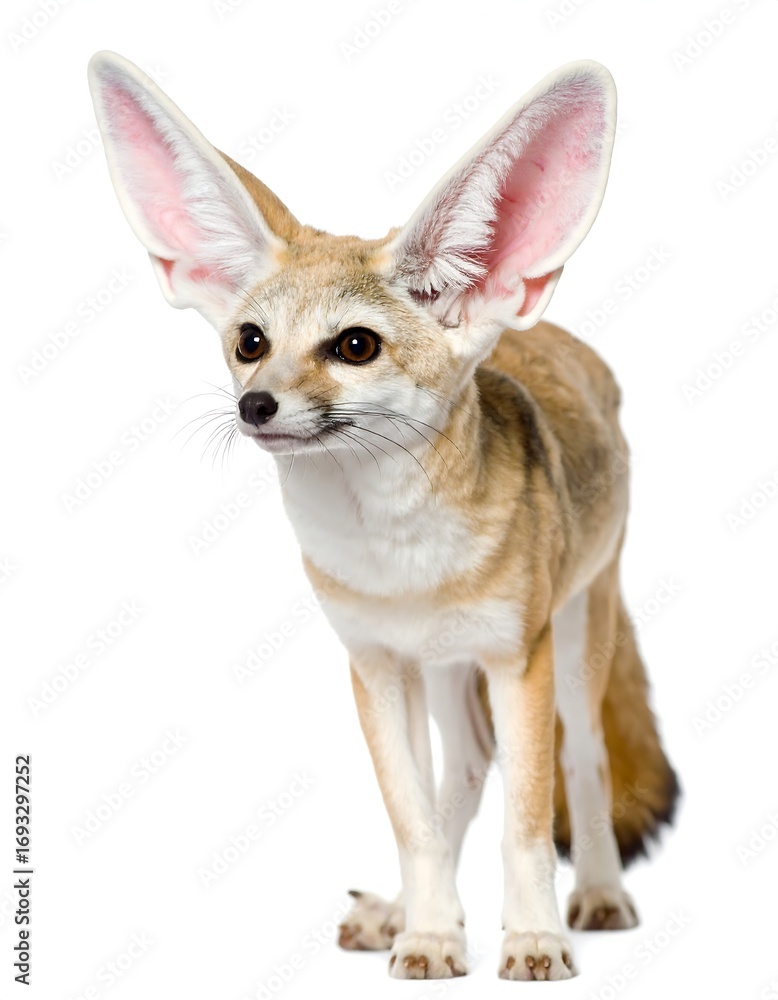 Obraz premium Fennec fox, alert stance, large ears, pale tan