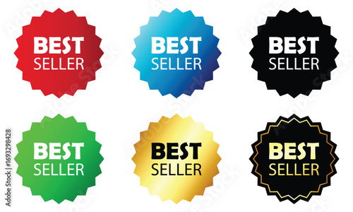 Set of Best Seller label for business purpose