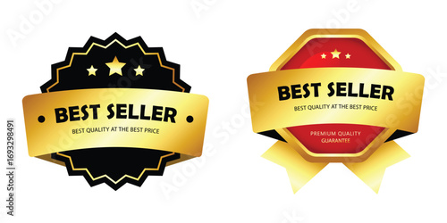 Set of Best Seller label for business purpose