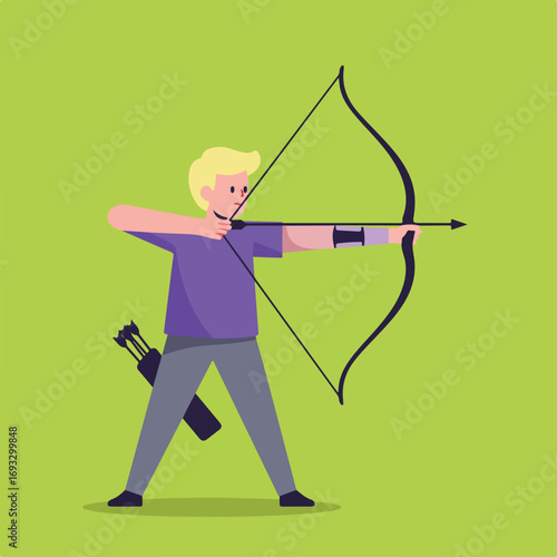 Archer aiming with bow