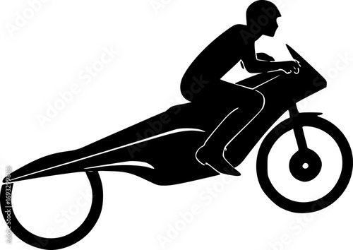 Monochrome black and white riding jet illustration with dynamic motion and sleek design for aviation transportation and graphic art