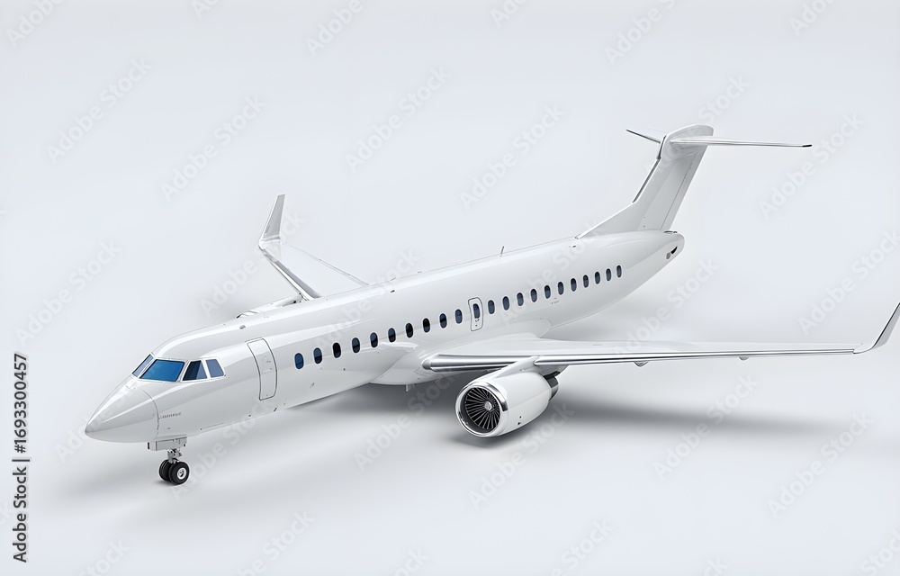 Fototapeta premium White Passenger Jet Model