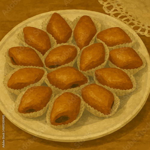 Delicious makrout pastries in elegant display ready for sharing, perfect for holiday baking promotions and Middle Eastern cultural events and celebrations