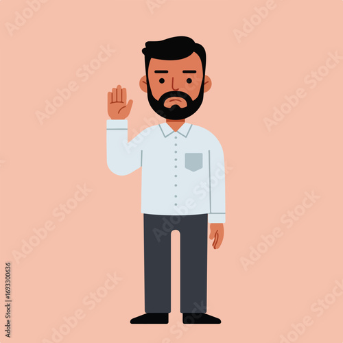 Man raising his hand