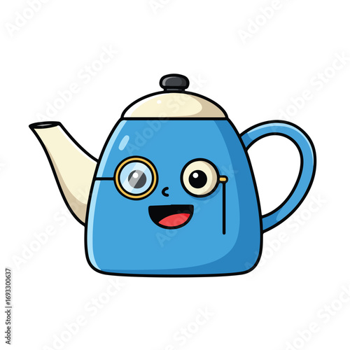 Cartoon teapot w/glasses