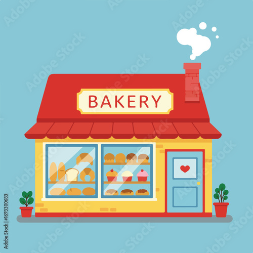 Cute cartoon bakery