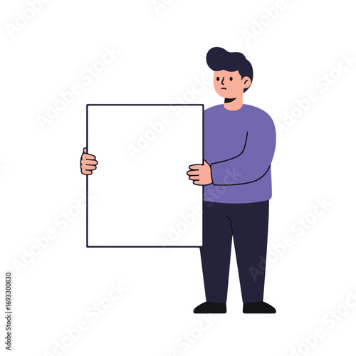 Man holding sign