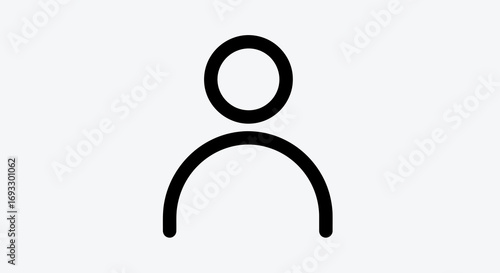 Person icon isolated on white background, representing user or human profile