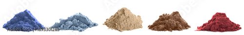 Konstfotografi Set of colorful pigments on white background