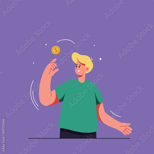 Coin toss illustration