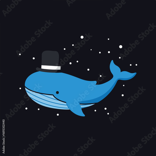 Dapper whale in night sky