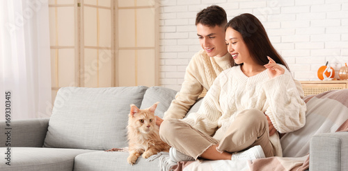 Beautiful young couple with...