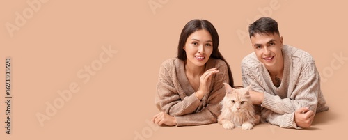 Happy young couple with cut...